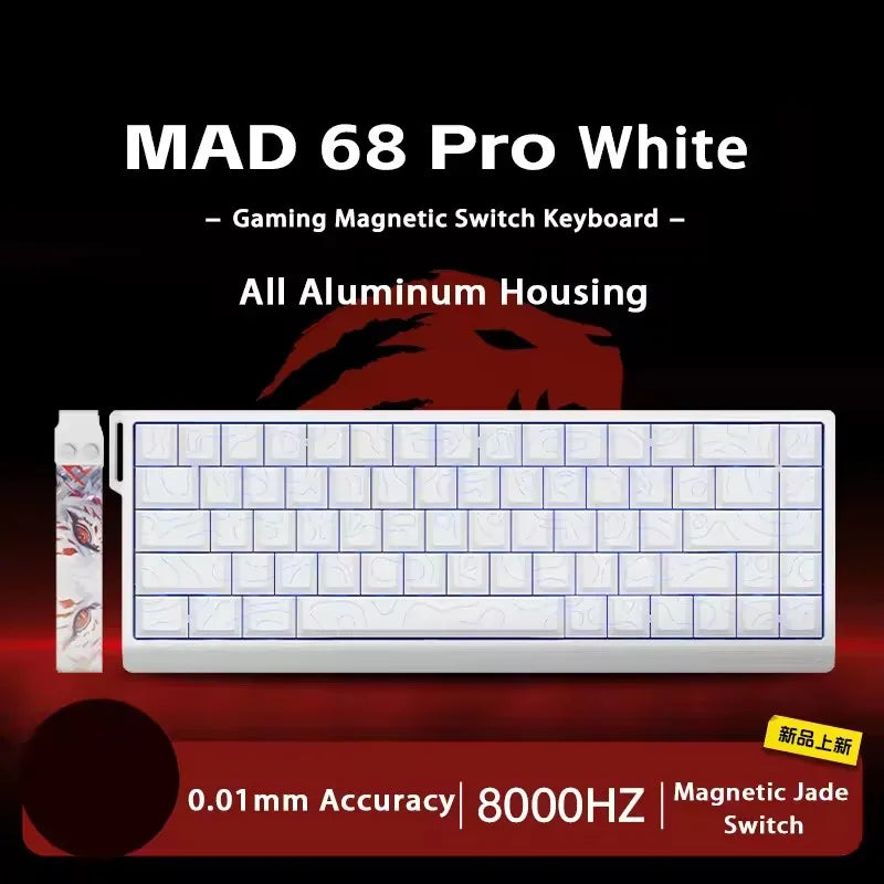 MADLIONS MAD 60/68HE Gaming-Tastatur mit magnetischem Schalter, kabelgebunden, Key Web Drive, benutzerdefiniertes 8K 61/68 Return RT, einstellbarer Tastenanschlag, Hot Swap