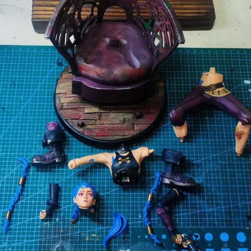 15cm League of Legeneds Figure Jinx Handmade Custom Style Resin Anime Collection Model Desktop Ornament Decorations Children Toy