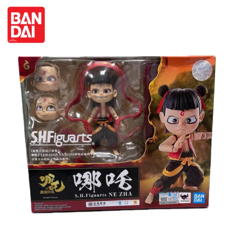 In Stock Original Bandai S H Figuarts Nezha Anime Merchandise Action Figure 100% Genuine Figurine Model Ornaments