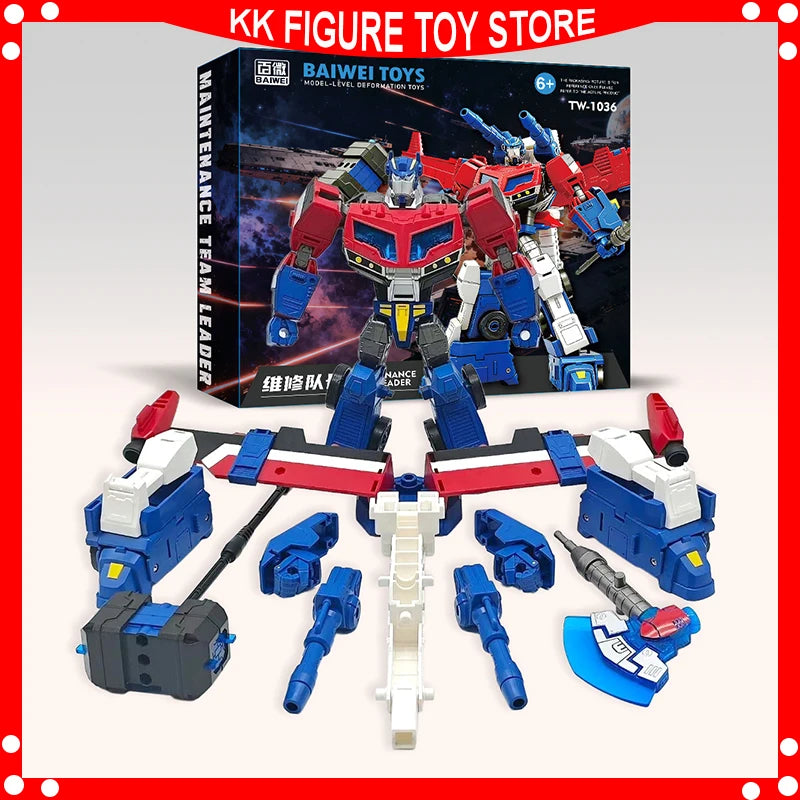 BAIWEI Transformation TW-1036 TW1036 Animated 08 RepairTeam Captain OP Fire Truck Action Figure Model Doll Christmas Gift