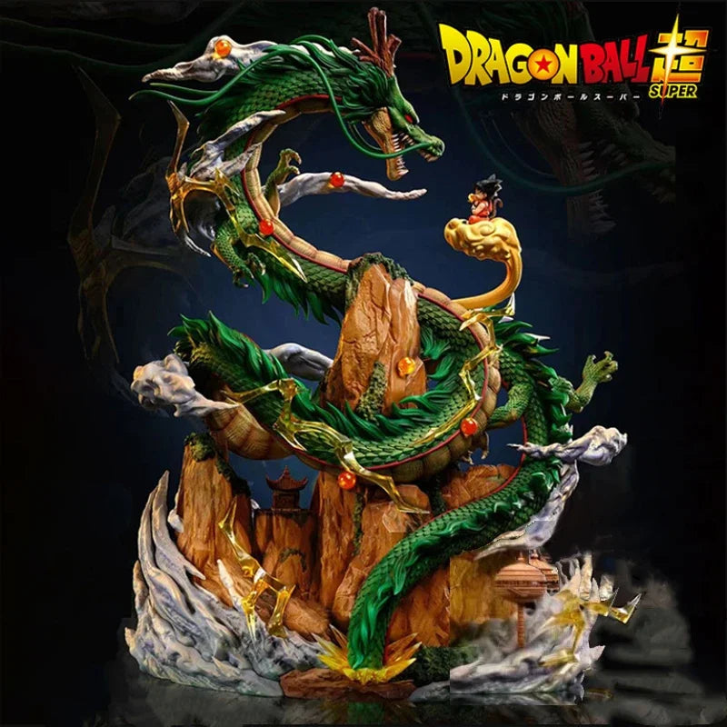 22 см Dragon Ball Z Shenron Фигурка Goku и Wish Shenron Аниме Фигурки PVC Екшън Статуя Колекция Модел Играчки Коледни Подаръци