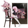 22CM Anime Rabbit Flova Figure 1/7 Stool Kneeling Scene Matching Model Toy Gift Collection Aciton Figure Rabbit Ears Ver PVC