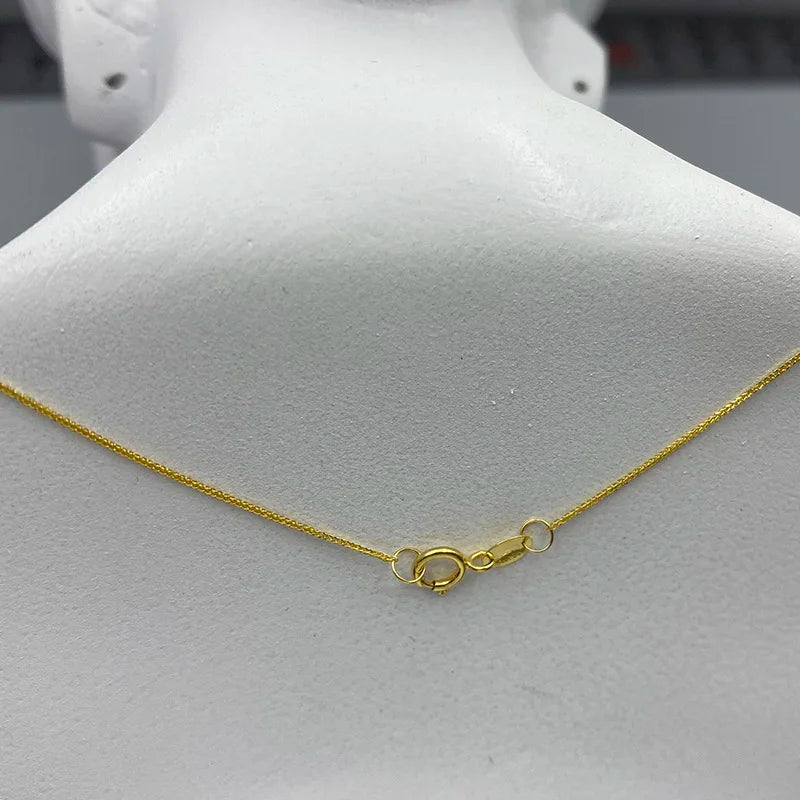 Biggest Promotion 18k Au750 Gold Necklace Clavicle Chopin Chain High Luster Good Quality for Women Ladies Girl DIY Jewelry Hot