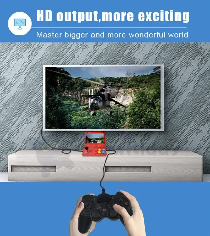 Powkiddy A13 Video Game Console 10 Inch Large Screen Detachable Joystick HD Output Mini Arcade Retro Game Players A12 Upgrade