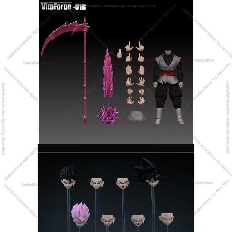 【In Stock Soon！】 VITOFORGE VF Studio Dragon Ball SHF ‘‘Unknown Scythe Lord’’ Black Goku/Gohan 1/12 Action Figures Anime Figures
