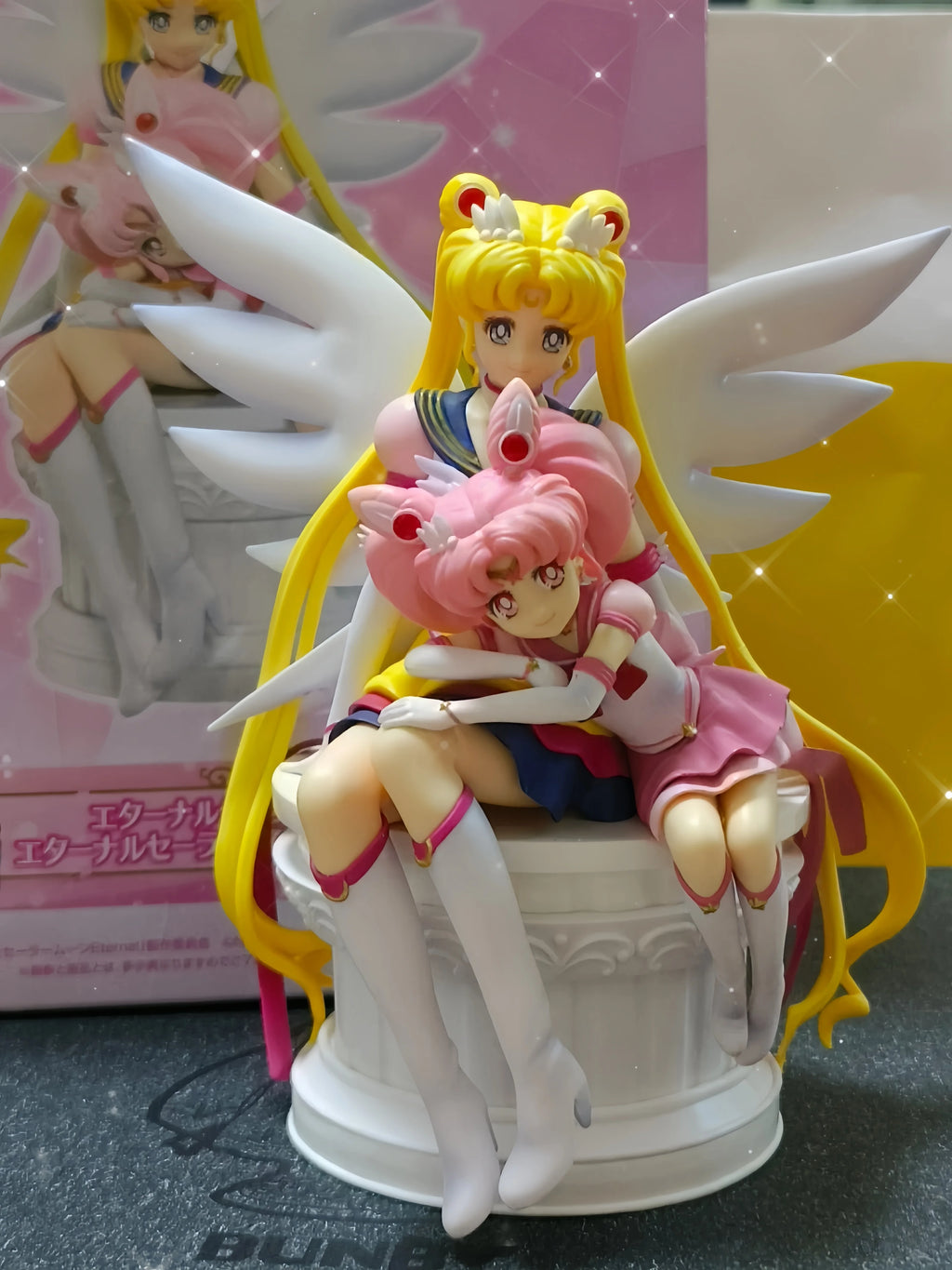 In Stock Sailor Moon Wings Mizuki Tsukino Usagi Tsukino Sitting Figure Doll Model Boxed Figurine Statue Doll Birthday Gifts