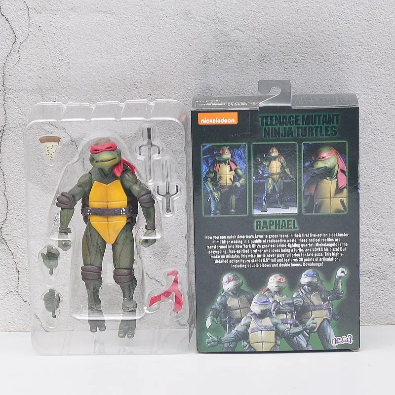 NECA 4Pcs/Set Teenage Mutant Ninja Turtles Leonardo ‌Raphael  Action Figure Film Edition Movies Model Anime Kids For Toy Doll