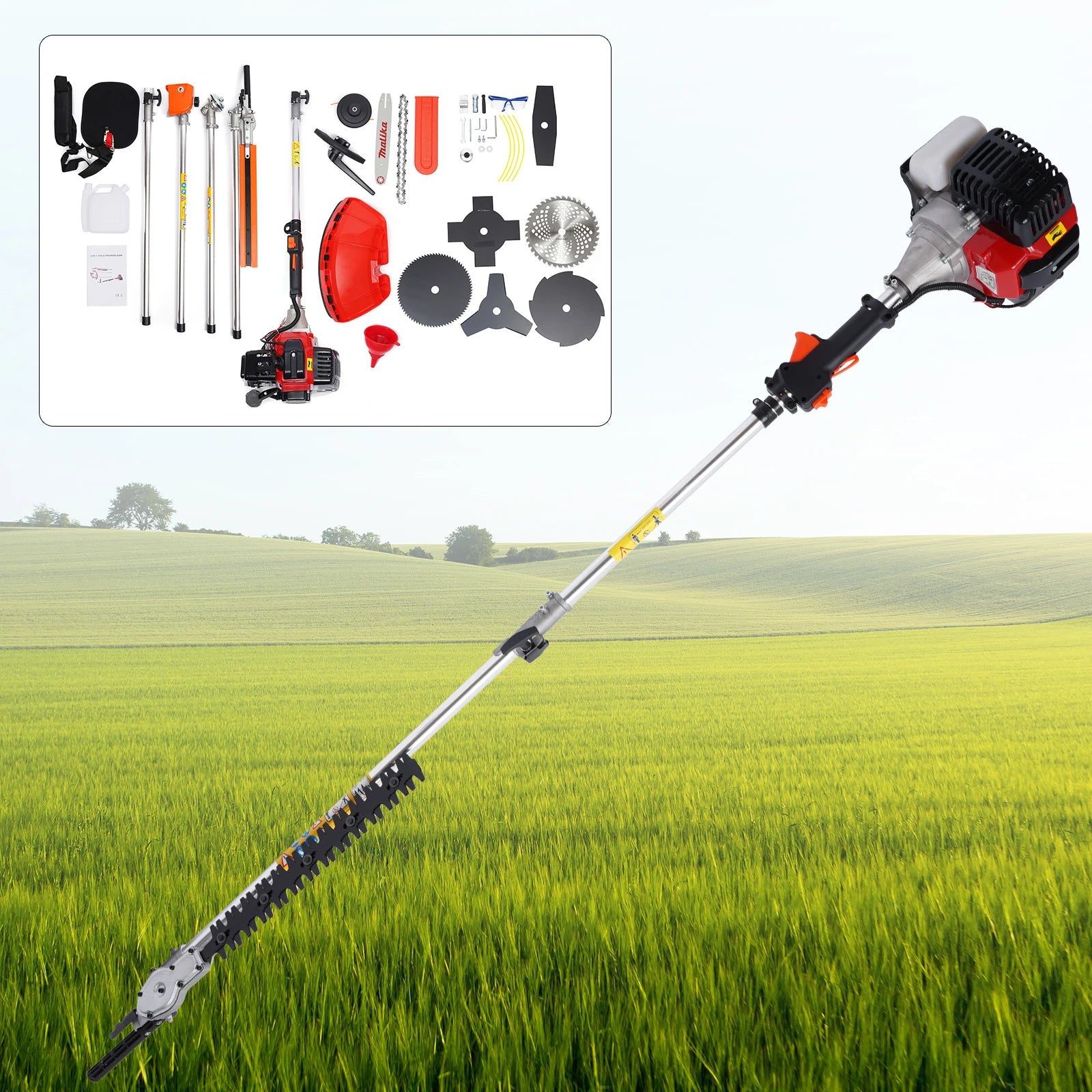 Trimmer Brush Cutter 52cc 2 Stroke Grass Wacker Weed Eater Lawn Mower Gas Power