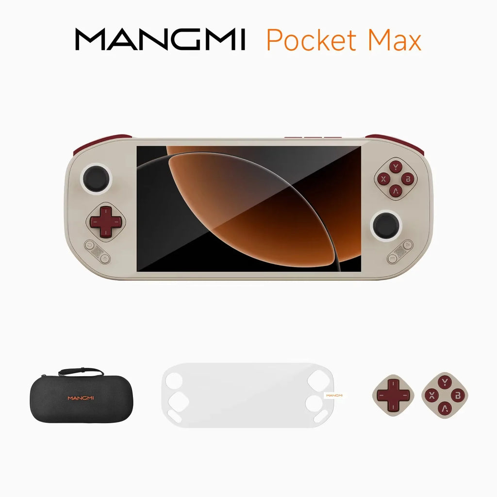 MANGMI Pocket Max Handheld Gaming Console TMR Joysticks Hall Triggers Android 13 8+128GB with 7" 144Hz AMOLED Screen Wifi6+BT5.1