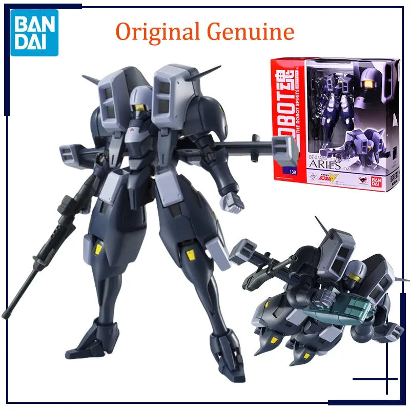 Original Bandai Anime GUNDAM OZ-07AMS ARIES THE ROBOT SPIRITS 138 Model Toys Action Figure Gifts Collectible Ornaments