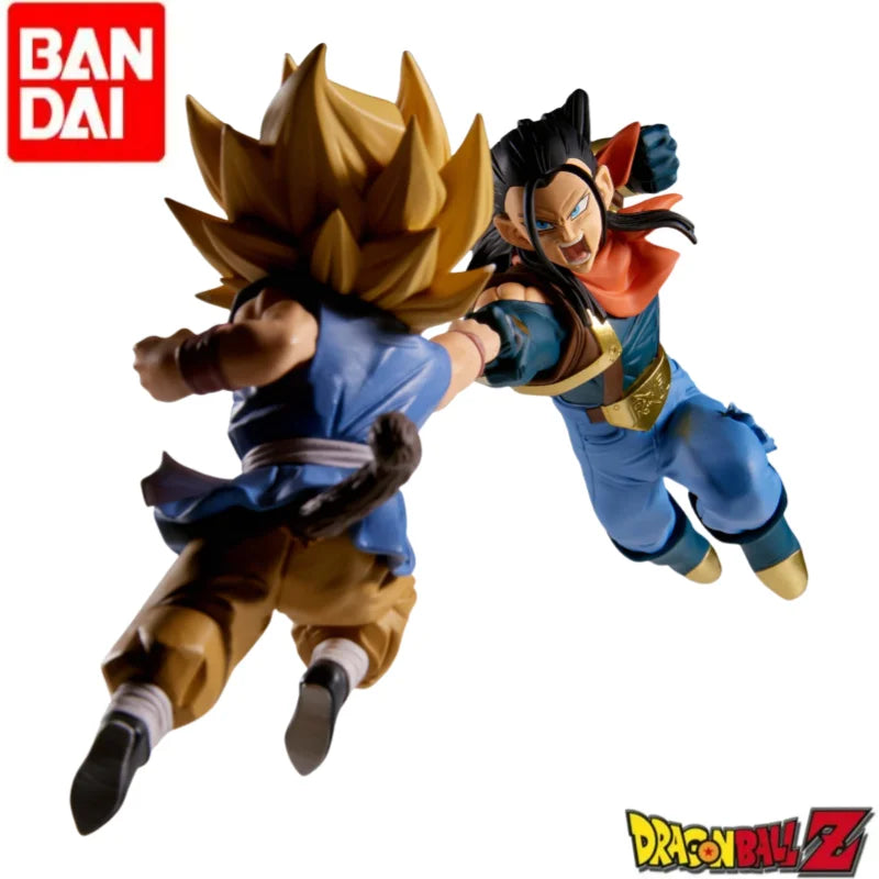 In Stock Bandai Original Dragon Ball Banpresto Son Goku Super 17 Figurine Model Ornaments Statue Holiday Gifts Anime Merchandise