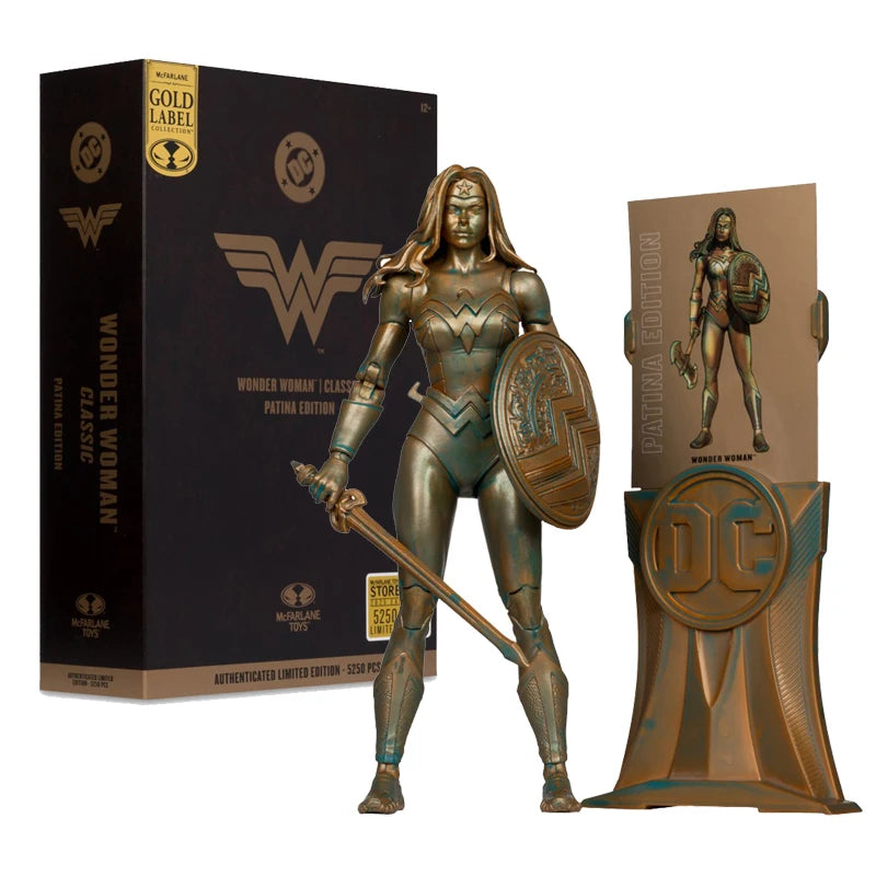 McFarlane Toys Classic Wonder Woman Patina 18cm Action Figures Gold Label DC Multiverse Model