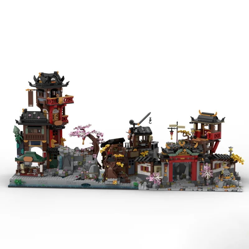 City Building Model Moc Building Blocks Old Town Model Technology Bricks DIY Christmas Assembly Street View Toys Gifts