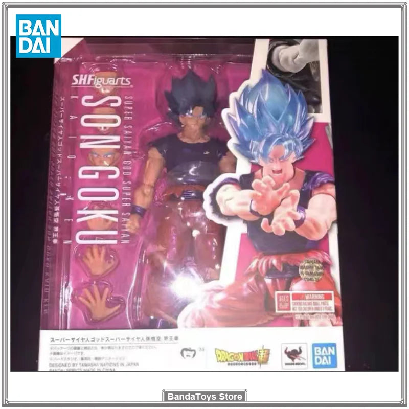 In Stock Original Bandai S.H.Figuarts Dragon Ball Z SHF Super Saiyan God Son Goku SSGSS Kaio-ken JUMP V30TH Anime Model Toys