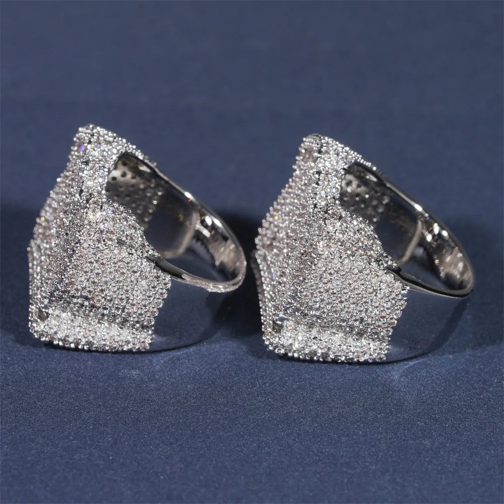100 Points Ring Diamond Zircon Baguettes Ice Out For Men Women Fashion Bling Hip Hop Jewelry Drop Shipping