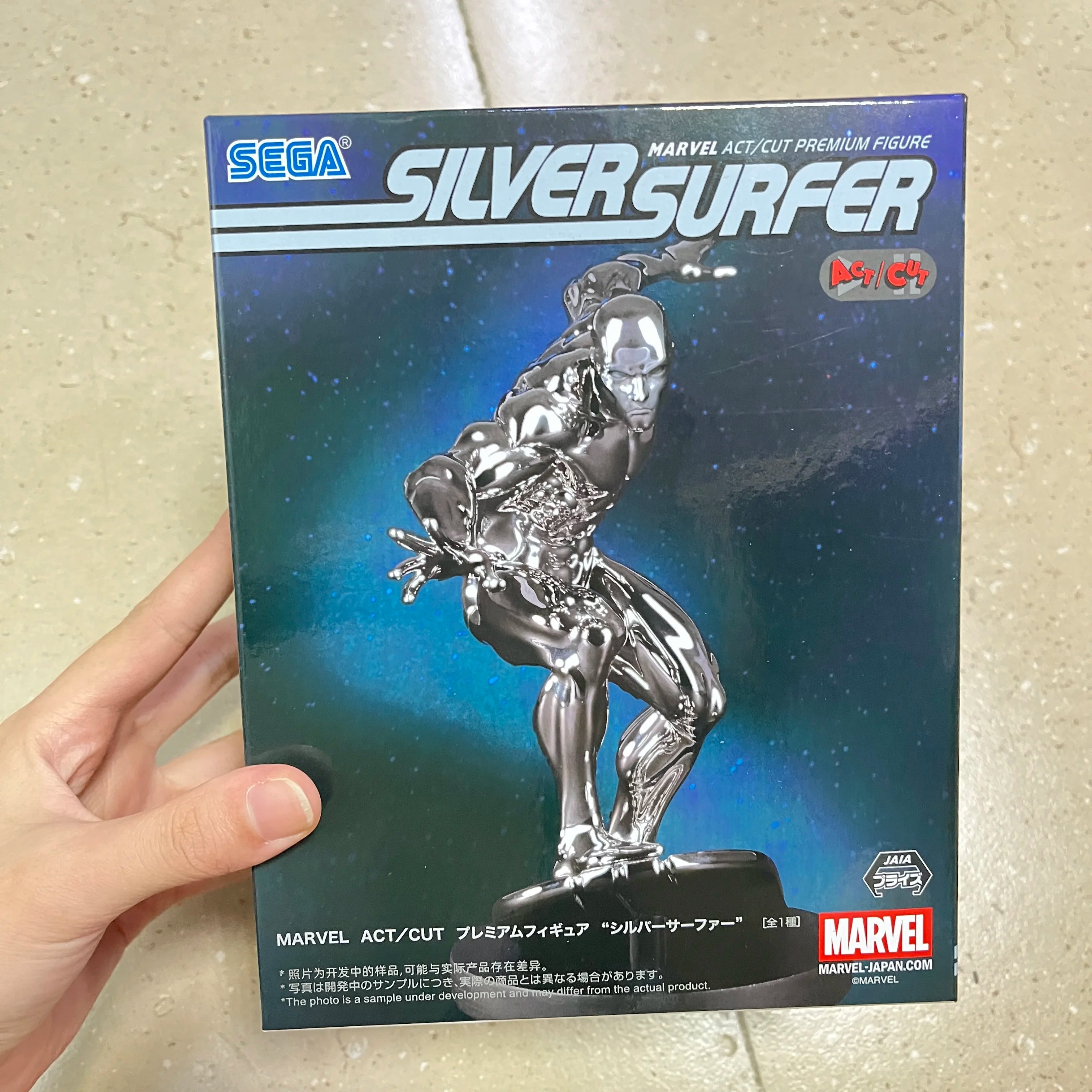 Original SEGA Marvel Fantastic Four Silver Surfer ACT CUT Action Figure Toys PVC Model Collection Anime Figurine Doll