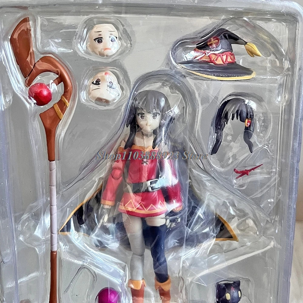 Anime Sekai Figma 407 Figure Konosuba Megumin Bless This Wonderful World 2 Model Handmade Toy Doll Birthday Gifts