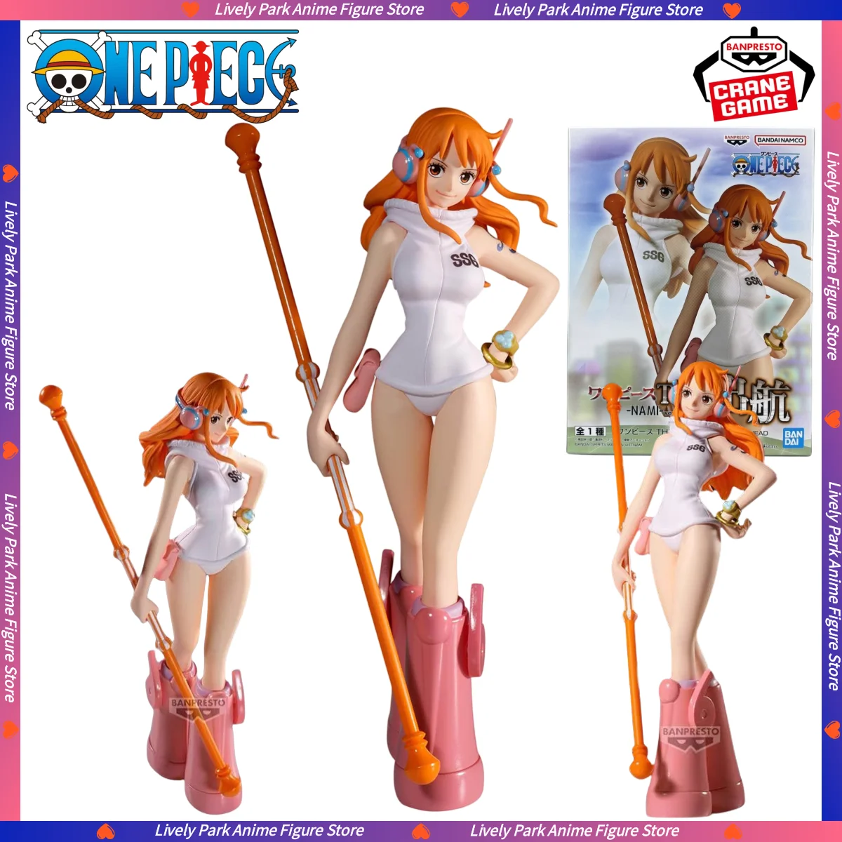 BANDAI Original BANPRESTO Anime ONE PIECE THE Sailing-NAMI-ver.EGGHEAD Figuren Modell Sammlerstück Desktop Ornament Statue Spielzeug