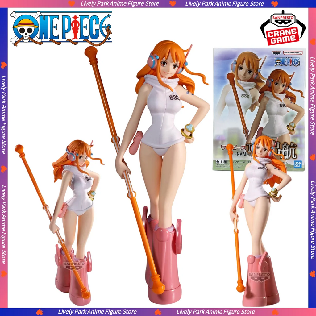 BANDAI Original BANPRESTO Anime ONE PIECE THE Sailing-NAMI-ver.EGGHEAD Figuren Modell Sammlerstück Desktop Ornament Statue Spielzeug