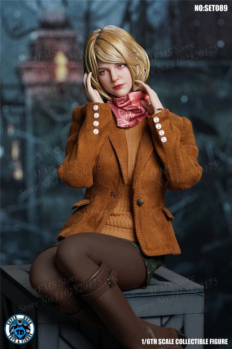 SUPER DUCK SET089 1/6 Women Soldier Ashley Graham Head Carving Clothes Set  4 Dolls Fit 12Inch Action Figure Body