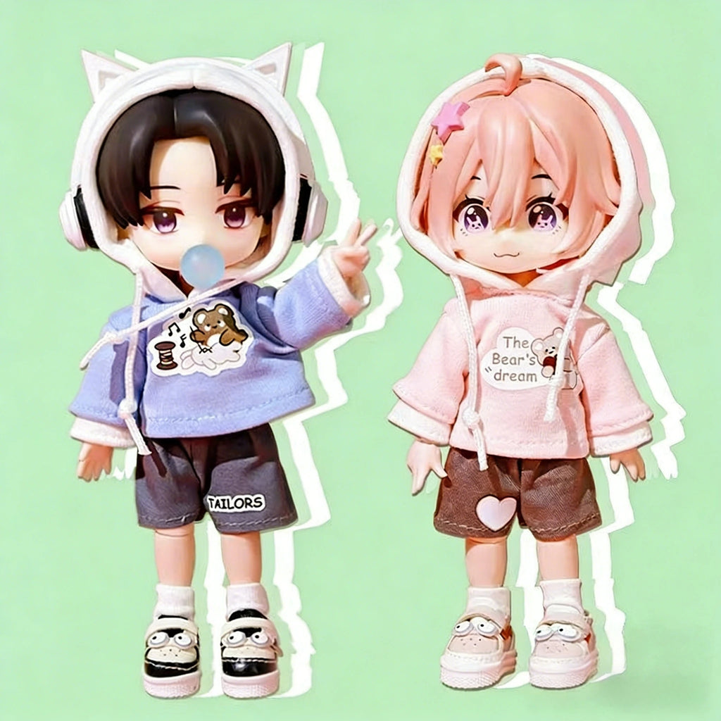Obitsu 11 Doll Sports Hoodie Clothes Shorts Suit For OB11 Gsc 1/12 Molly Body 16~17cm BJD Doll Cloth Doll Outfit Clothes