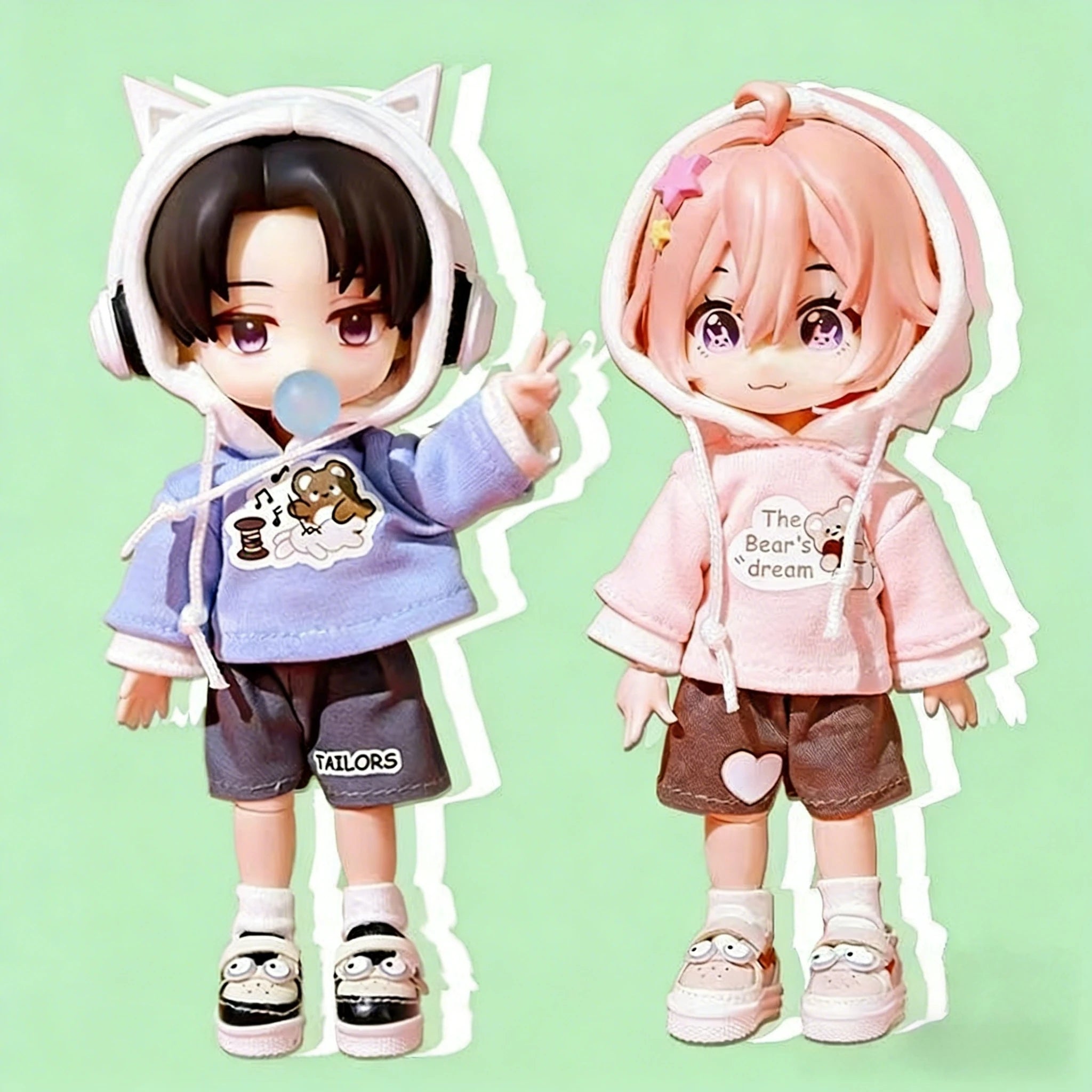 Obitsu 11 Doll Sports Hoodie Clothes Shorts Suit For OB11 Gsc 1/12 Molly Body 16~17cm BJD Doll Cloth Doll Outfit Clothes
