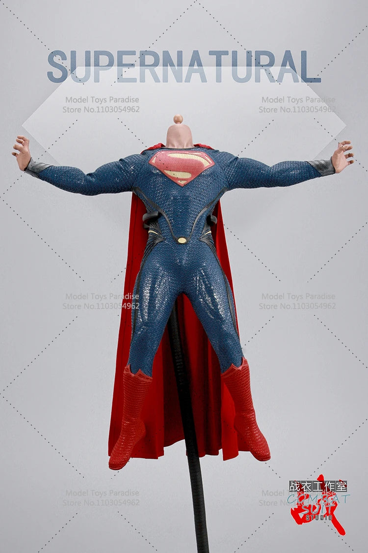1/6 Soldier Super Man Red Blue Hero Combats Suit Muscles Joints Body With Hand Shape Fit 12inch Action Figure Head