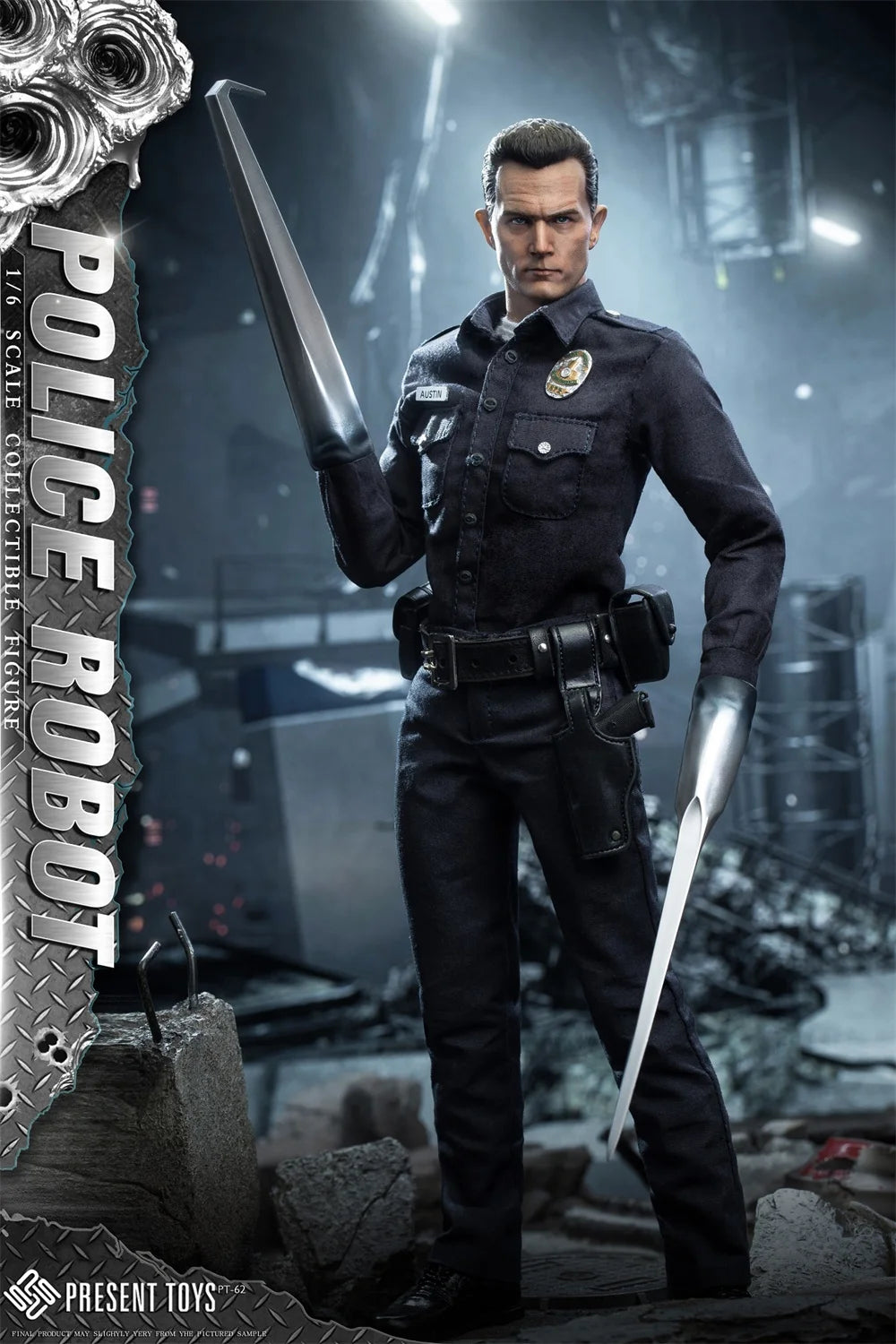 PRESENT TOYS PT-sp62 1/6 Scale Police Robot T1000 Male Soldier Full Set for 12inchs Action Figure Collectible Model Toys