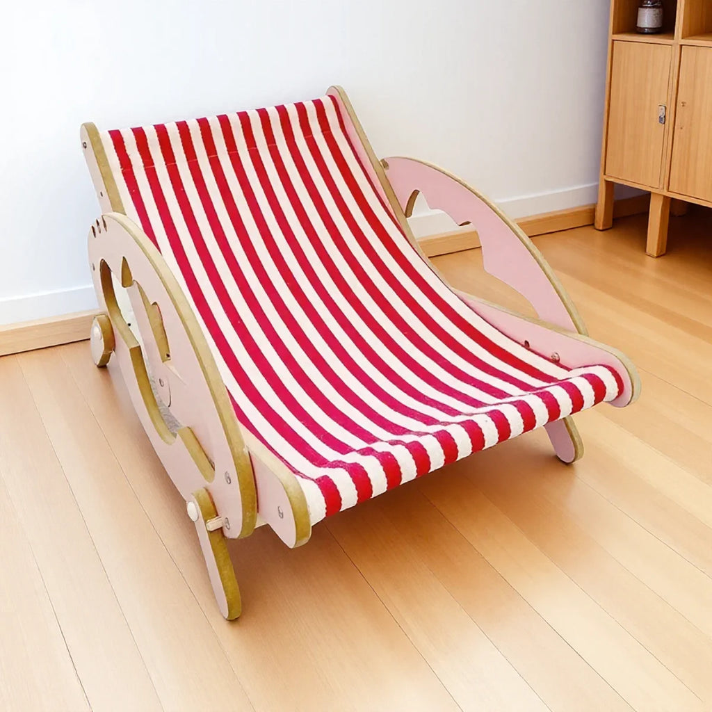 Verstellbare Katzenwippe mit 3 Positionen, Holzplatten mit hoher Dichte, abriebfest, kratzfest, atmungsaktiv, Haustiermöbel