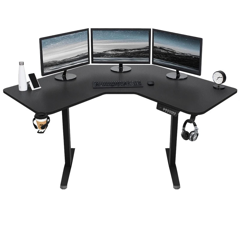 Höhenverstellbarer Schreibtisch, L-förmiger elektrischer Stehschreibtisch für das Studium, Esports, StandUp-Eckcomputerschreibtisch, Home-Office, Sitz-Steh-Schreibtisch