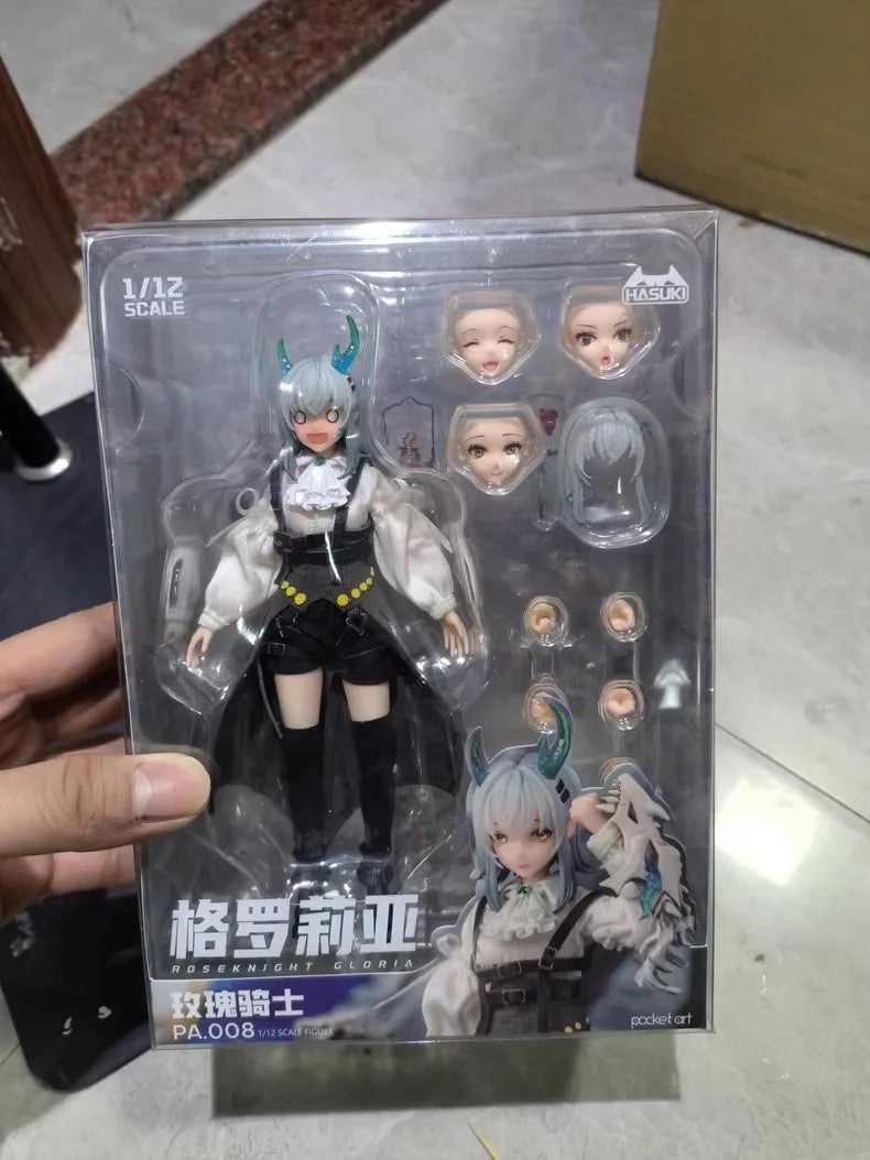 HASUKI PA008 1/12 Scale 6inch Action Figure Doll Female Soldier Rose Knight Gloria Pocket Art Collection in Stock