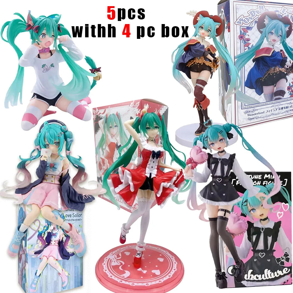 20cm Sexy Girl Hatsune Miku Anime Figure Fashion Subclture Miku Action Figure Christmas Gift PVC Collections Model Doll Toys