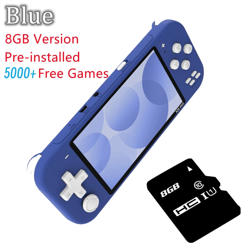 X20 mini 4,3 inch IPS bildschirm Handheld Tragbare Spielkonsole 32GB 8GB 5000 spiele für 8/16/32 bit Arcade Video spiele kind geschenk