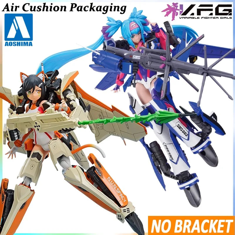 AOSHIMA Genuine V. F.G ACKS Series Macross DELTA MC-07 VF-25G MC-08 VF-31D Skuld Sp Anniversary Action Figures Model Toys Gifts