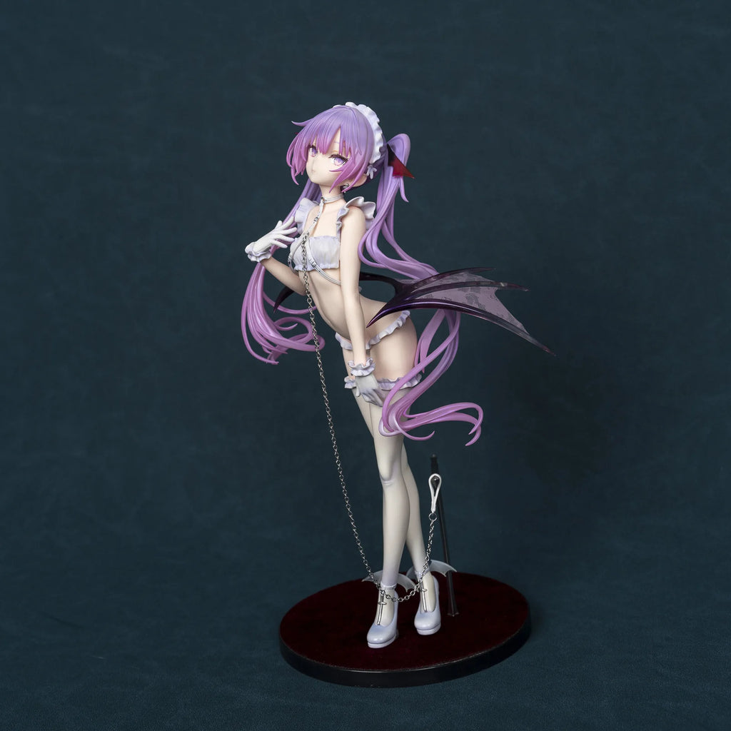 Rurudo Anime Girl Figure Purple Hair Maid Outfit With Succubus Wings Pvc Collectible Model Desktop Decor For Anime Figure Lovers