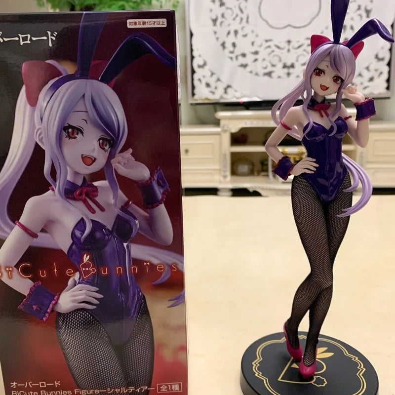 Нов FuRyu Bicute 26см Зайчета Shalltear Bloodfallen Зайче Момиче Overlord Оригинален Колекционерски Модел Аниме Фигурка Играчка Подарък за Рожден Ден