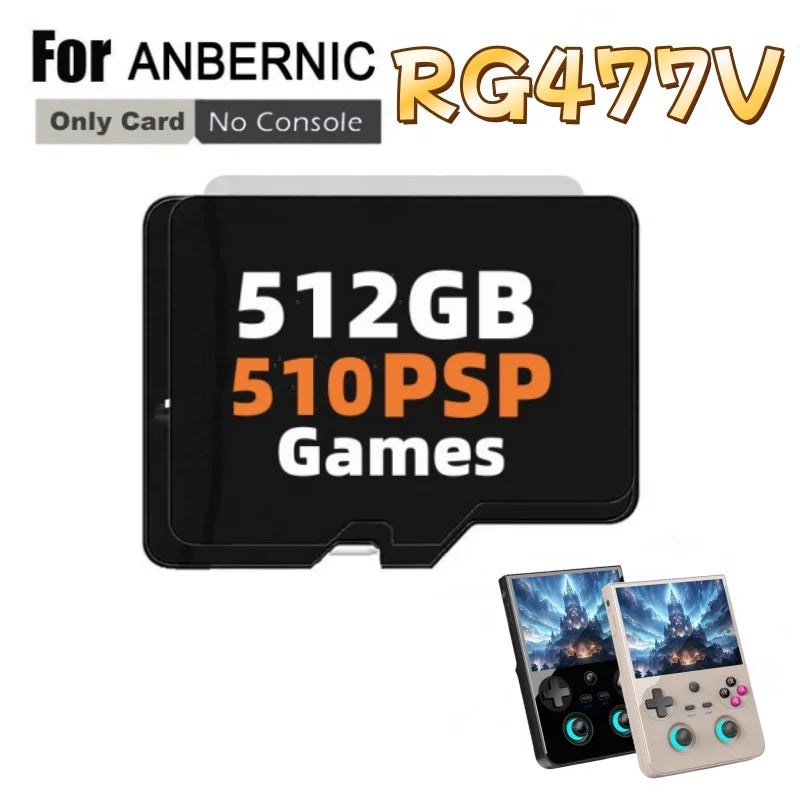 FOR ANBERNIC RG 477V Handheld Retro Game Console TF Card Memory Card SD Card 480 PS2 Games 512G 80000 Games Micro Sd PSP Games