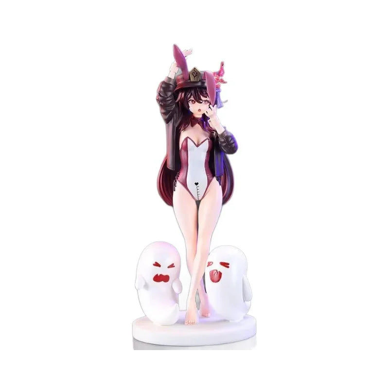 Hu Tao Bunny Girl Standing Figure Anime Game Periphery Boxed Pvc Collectible Model Desktop Ornament For Adult Collectors