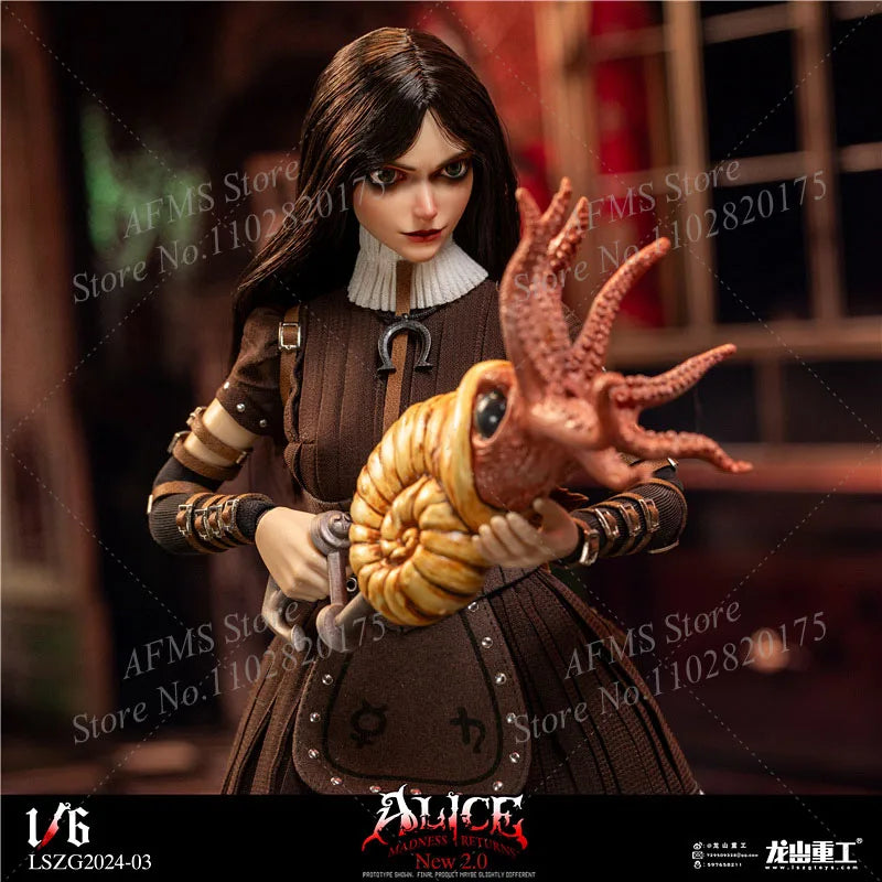 LSZG2024-03 1/6 Scale Collectible Figure Crazy Dark Girl Alice Full Set Dolls 12Inch Women Soldier Action Figure Model Toys