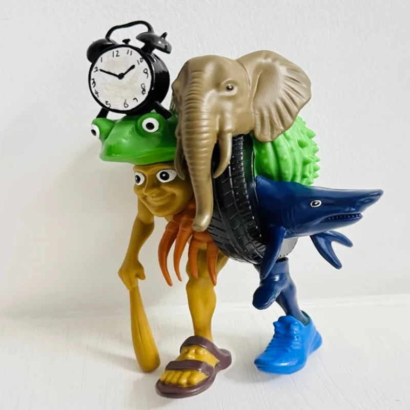 Italienische Brainrot Figur Monster Fusion Edition Tungtungtung Sahur Figur Tralalero Tralala Spielzeug Cartoon Modell Ornament Geschenke