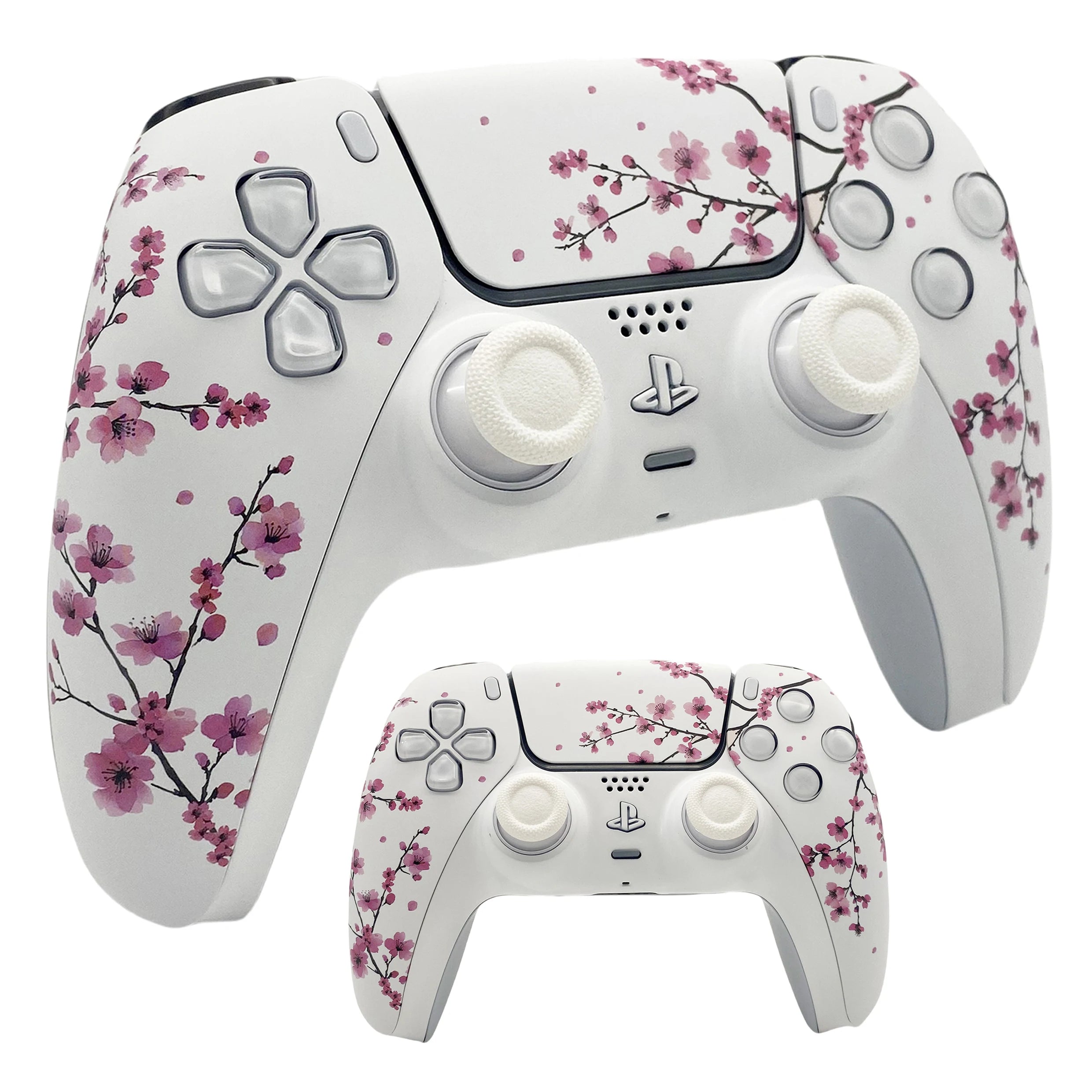 Pink Sakura PS5 Controller Shell Faceplate Cover mit Touchpad für DualSense Controller, Ersatz für BDM-010/020/030/040/050