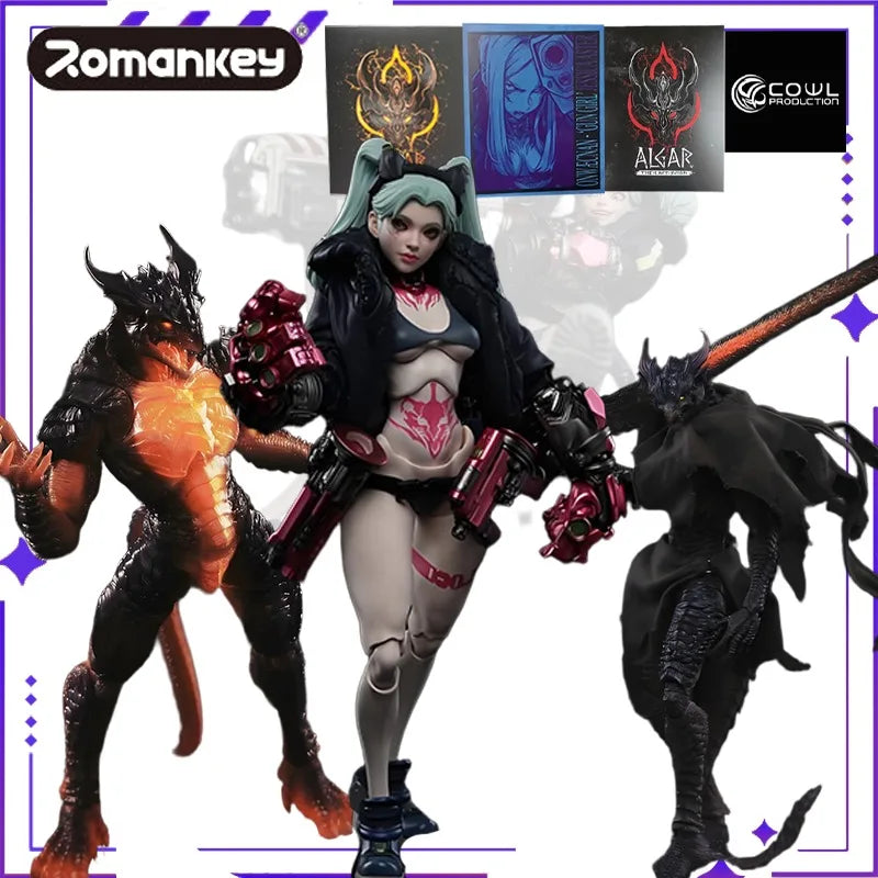 Brand New Stock ROMANKEY Original Gun Girl Rebecca 1/12 Original Movable Machine Girl Female Soldier Action Doll Model Toy Gift
