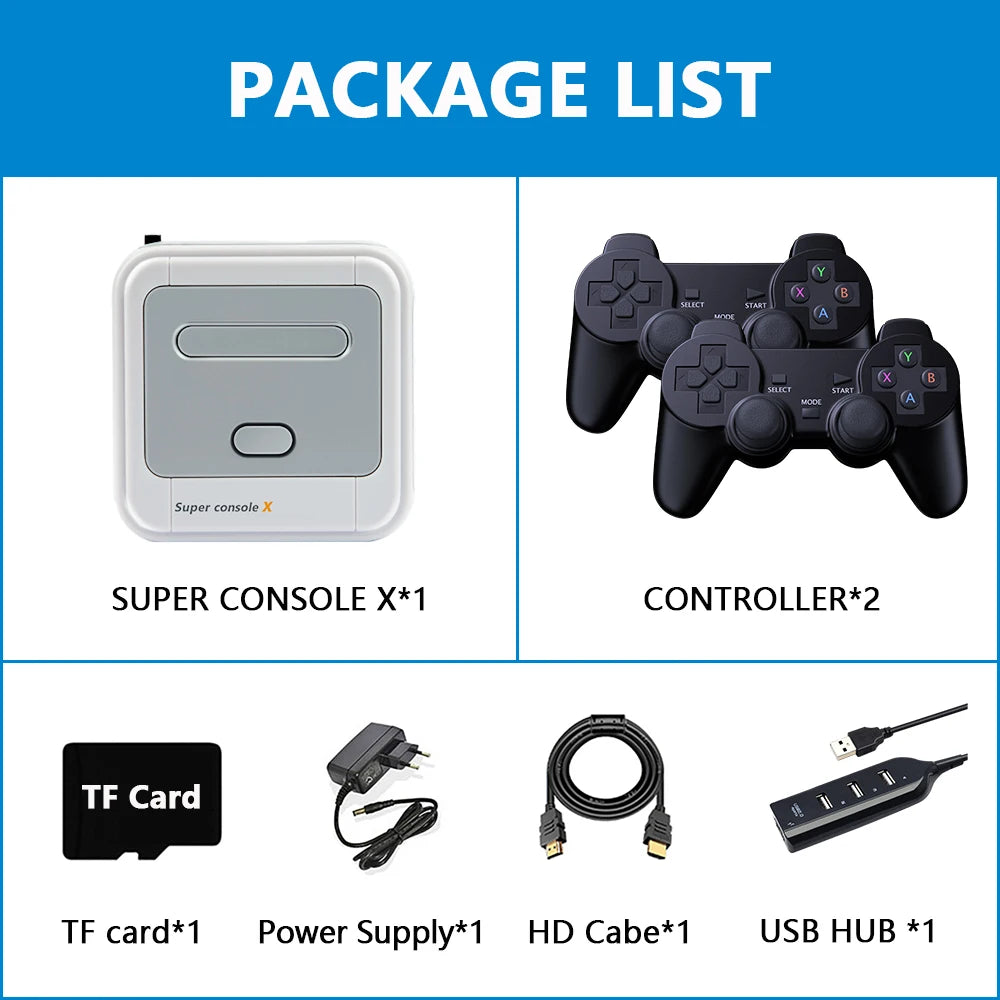 KINHANK Super Console X Game Box Retro Game Console 100000 Video Games for DC/MAME/Naomi with gamepads Game Player