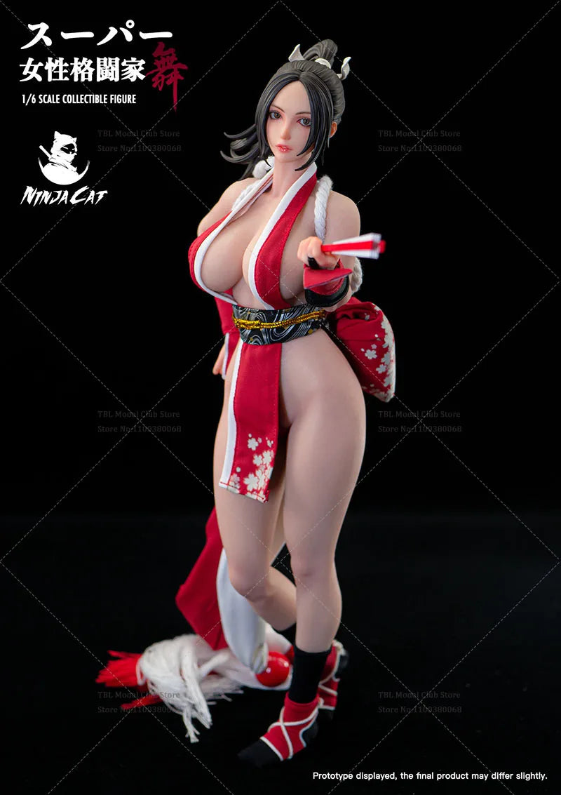 Ninja Cat N001 1/6 Scale Mai Shiranui Kämpferin 30 cm (12 Zoll) bewegliche Augen Stahlrahmen Silikonkörper Komplettset Actionfigur Puppe