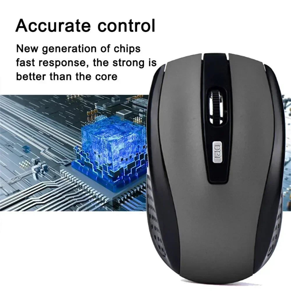 2.4G Wireless Mouse Portable Ergonomics Mouse Mobile Optical Office Mouse Adjustable 1600DPI Levels for Notebook Laptop MacBook