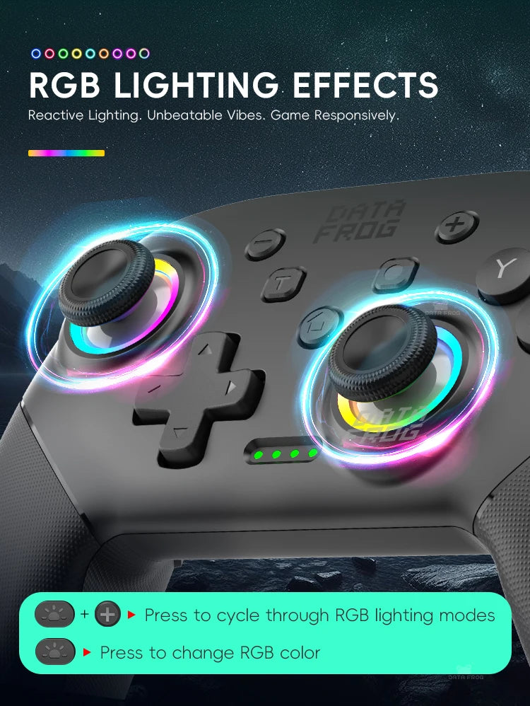 DATA FROG S80 Pro 2pcs Switch Pro Controllers for Switch2/Switch Lite Wireless Game Controller for NS Switch OLED Gamepad for PC