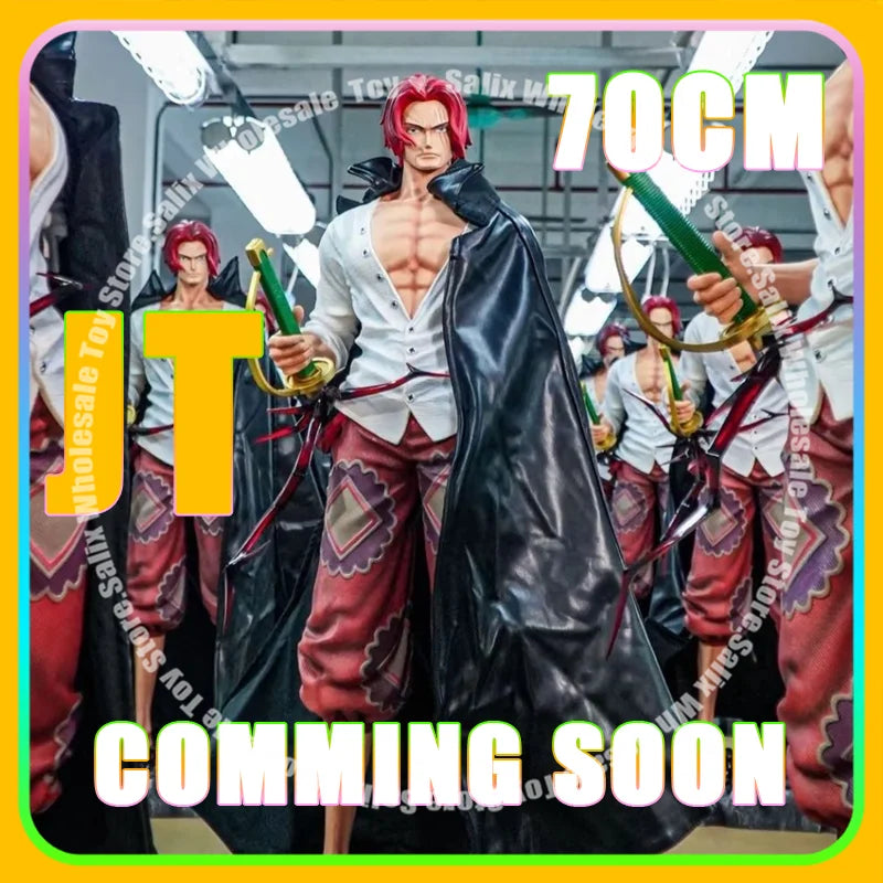 New Jt 70cm Shanks One Piece Anime Figure Red Hair Shanks Jt&Dx Toys Jt Statue Figures Pvc Statue Figurine Ornaments Collection
