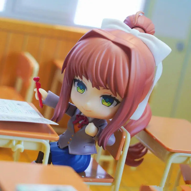 10CM Doki Doki Literature Club! Nendoroid #1817 Monika Cute Q Version Action Figure Collectible Model Kit Trendy Toys Girl Gift
