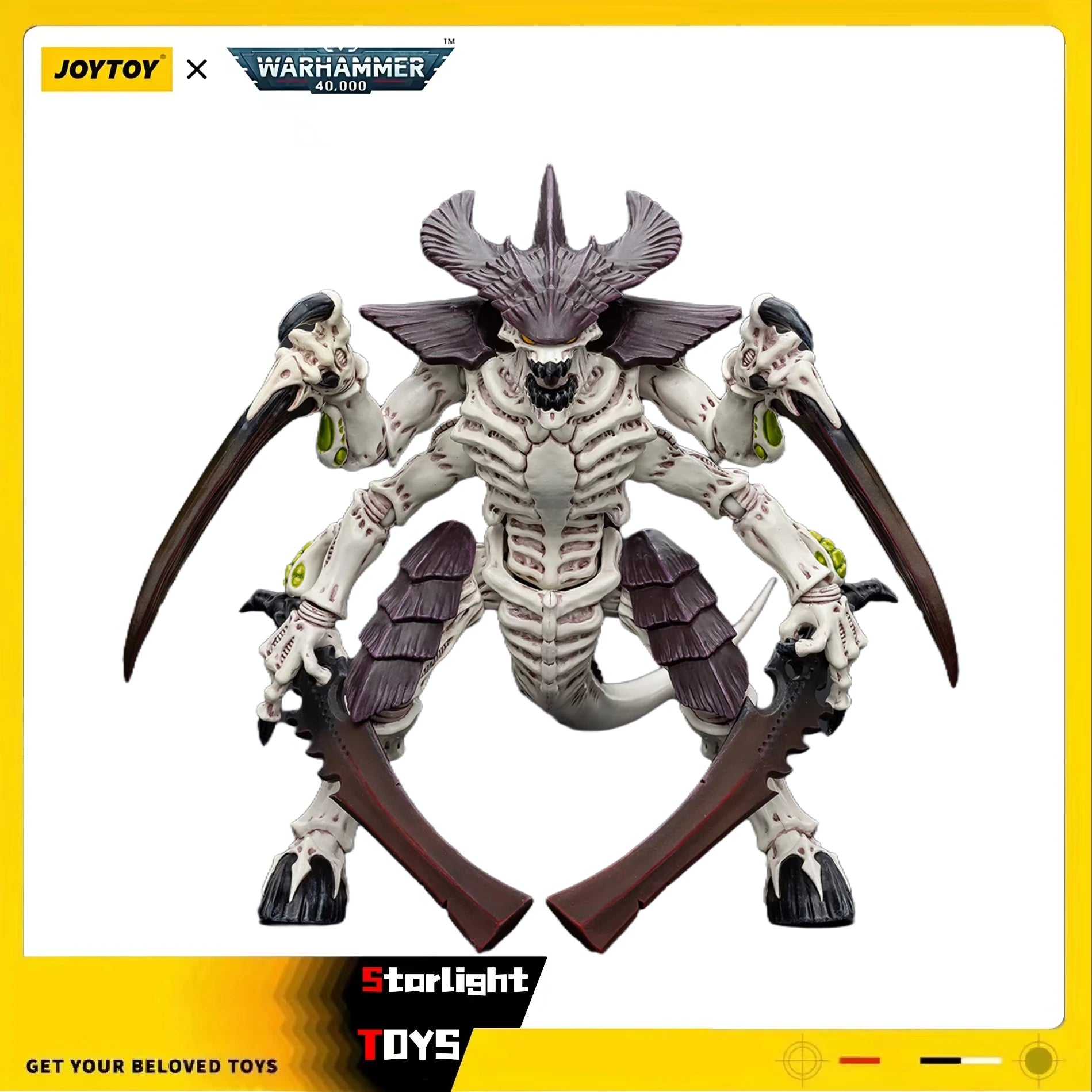 JOYTOY 1/18 Action Figure Warhammer 40K Tyranids Hive Fleet Leviathan Tyranid Warrior with Boneswords 2 Toys Model Gifts