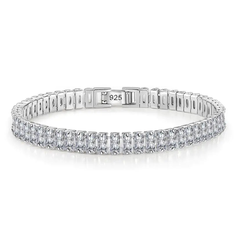 Massives 18K 14K Gold Moissanite Tennisarmband für Damen D VVS1 rundes 925 Sterling Silber Luxusarmband zur Verlobung